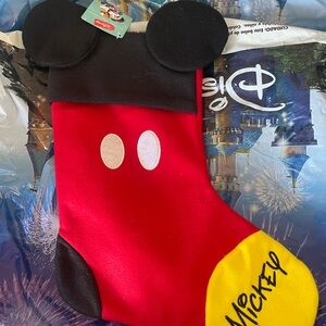 Disney Mickey Mouse Red and Black Holiday Stocking